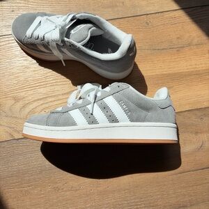 adidas Campus Sneakers in Grey and White with Gum Sole